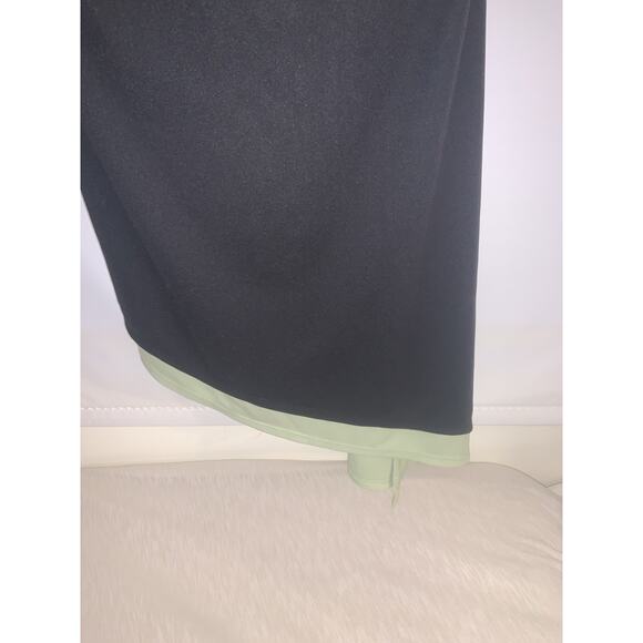 Express vintage midi Black & Green dress with asymetrical hemline Size 11/12 - Picture 4 of 6